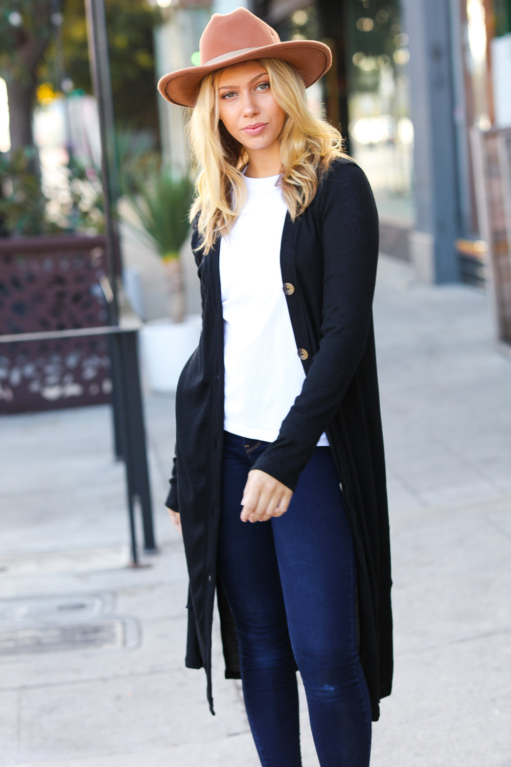 Walk The Walk Black Ribbed Longline Cardigan