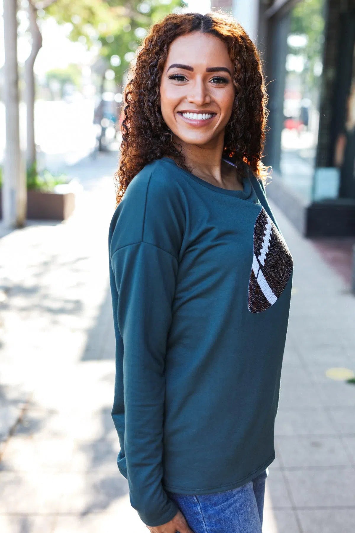 Game Day Forest Green Terry Top – Sporty & Chic, [Evelyns Fashion]