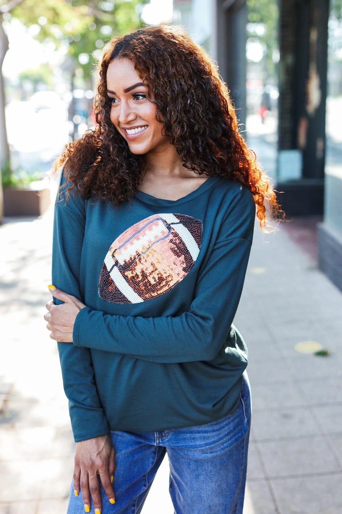 Game Day Forest Green Terry Top – Sporty & Chic, [Evelyns Fashion]