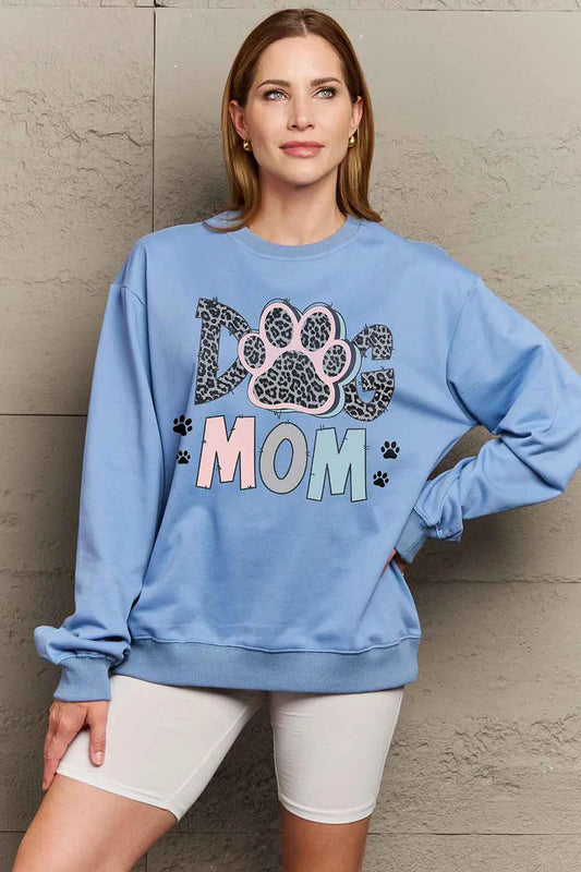 Cozy & Fun: Simply Love Full Size 'DOG MOM' Graphic Sweatshirt-Evelyn's-Fashion