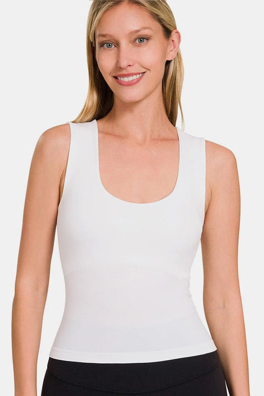 Discover Comfort: Zenana's Seamless Padded Tank-Evelyn's-Fashion