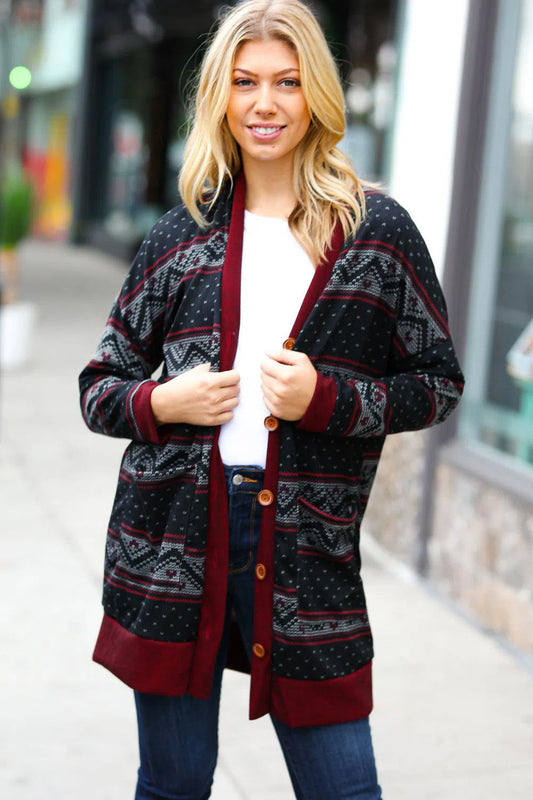 Everyday Comfort: Long Sleeve Cardigan with Pockets-Evelyns Fashion