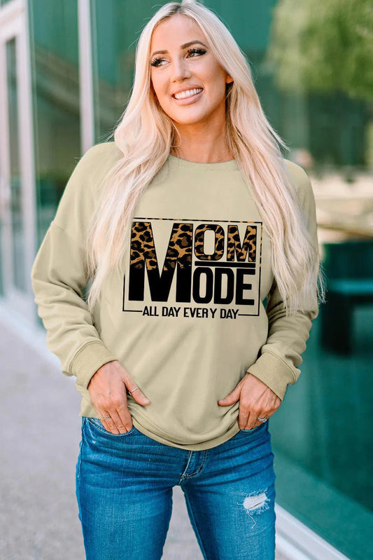 Fierce & Cozy: Letter Graphic Leopard Dropped Shoulder Sweatshirt-Evelyn's-Fashion