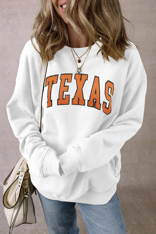 Relaxed & Proud: TEXAS Dropped Shoulder Sweatshirt-Evelyn's-Fashion