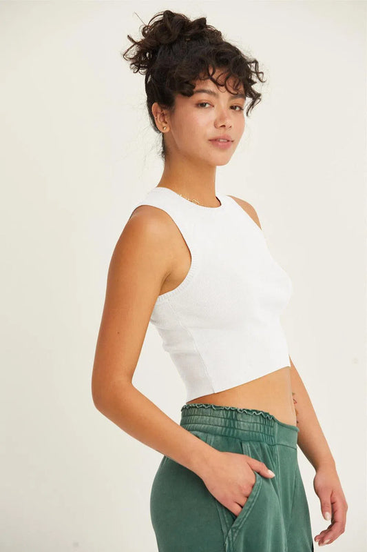 Ribbed Knit Cropped Tanks: A Wardrobe Essential-Evelyns Fashion