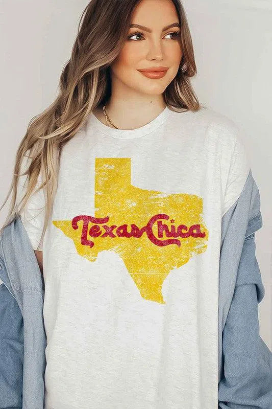 TEXAS CHICA GRAPHIC PLUS SIZE TEE / T-SHIRT-Evelyn's-Fashion