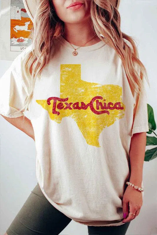 TEXAS CHICA GRAPHIC PLUS SIZE TEE / T-SHIRT-Evelyn's-Fashion