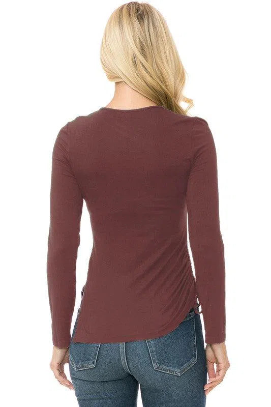 Timeless Comfort: Women's Knit Long Sleeve Top-Evelyns Fashion