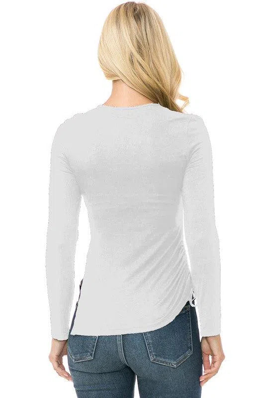 Timeless Comfort: Women's Knit Long Sleeve Top-Evelyns Fashion