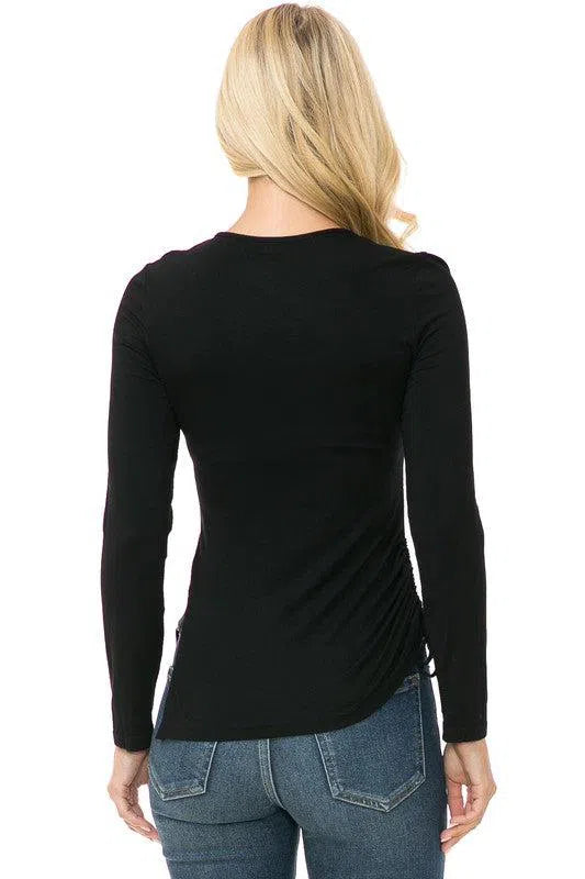 Timeless Comfort: Women's Knit Long Sleeve Top-Evelyns Fashion