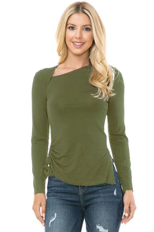 Timeless Comfort: Women's Knit Long Sleeve Top-Evelyns Fashion