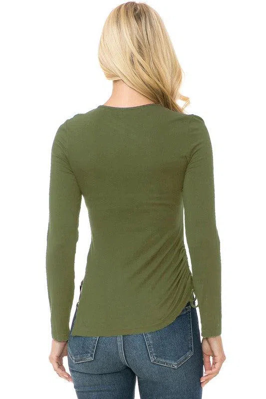 Timeless Comfort: Women's Knit Long Sleeve Top-Evelyns Fashion