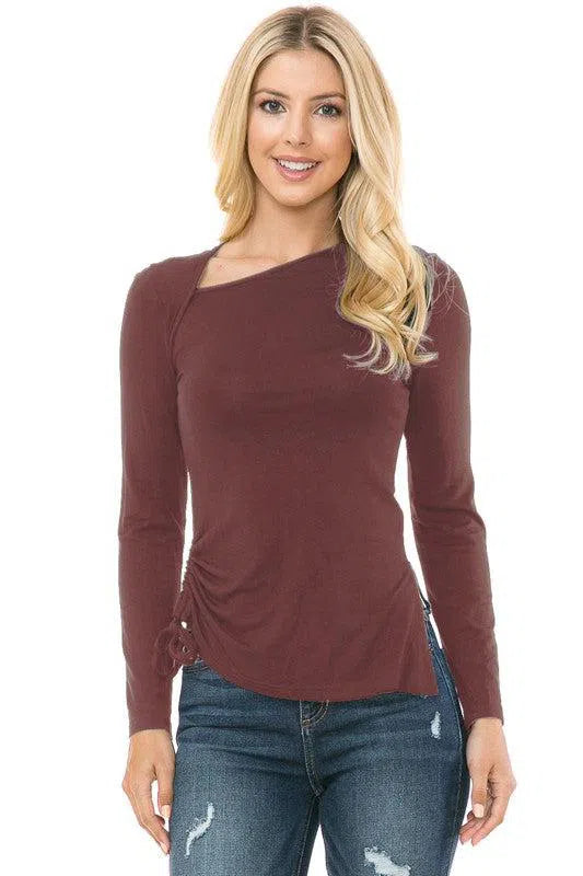 Timeless Comfort: Women's Knit Long Sleeve Top-Evelyns Fashion