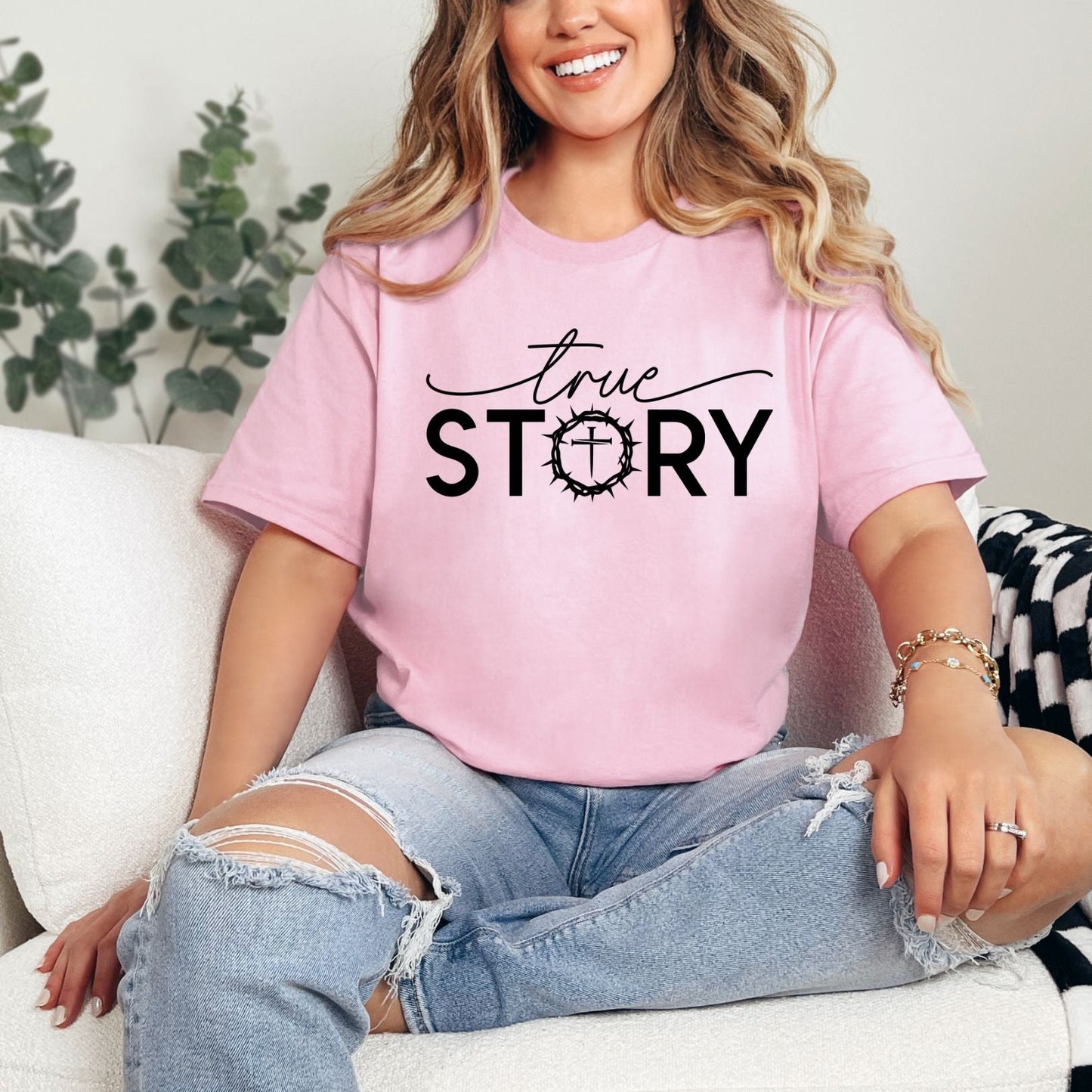 True Story Graphic Tee-Evelyns Fashion