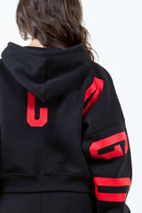 Graphic Cropped Hoodie | Trendy & Casual Streetwear, [Evelyns Fashion]