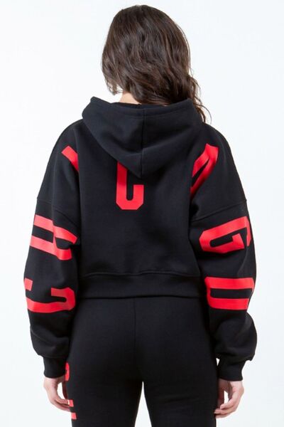 Graphic Cropped Hoodie | Trendy & Casual Streetwear, [Evelyns Fashion]