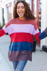 Lock Eyes Multi-Stripe Ribbed Sweater – Stylish & Versatile Knitwear, [Evelyns Fashion]