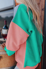 Women Colorblock Patchwork Sweatshirt – Trendy & Comfortable, [Evelyns Fashion]