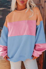 Women Colorblock Patchwork Sweatshirt – Trendy & Comfortable, [Evelyns Fashion]