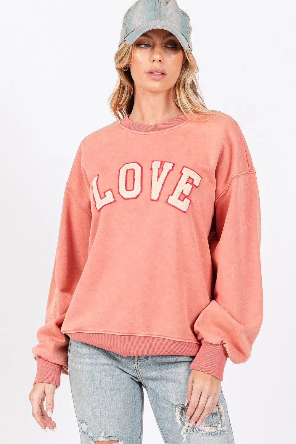 LOVE Path Applique Sweatshirt – Stylish & Comfortable, [Evelyns Fashion]