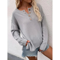 Women’s Long Sleeve Loose Fit Sweater – Comfortable & Stylish, [Evelyns Fashion]