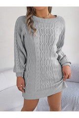 Must-Have Cable-Knit Sweater Dress – Chic & Cozy, [Evelyns Fashion]