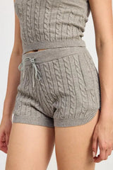 Cable Knit Shorts with Drawstring – Cozy, Chic & Ultra-Comfortable, [Evelyns Fashion]