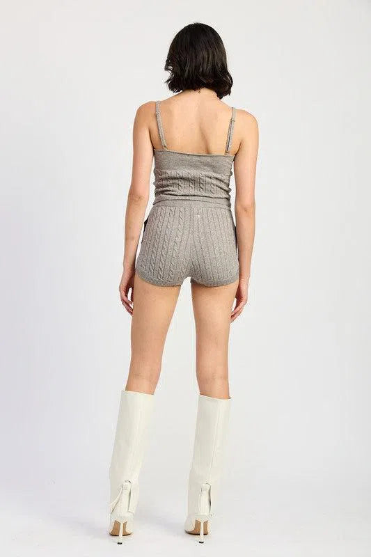 Cable Knit Shorts with Drawstring – Cozy, Chic & Ultra-Comfortable, [Evelyns Fashion]