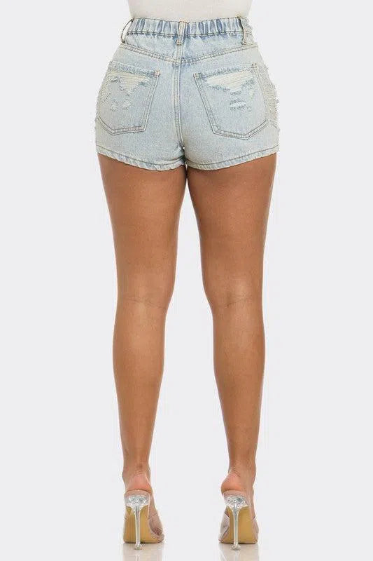 Rebel Spirit Denim Shorts – Edgy, Bold & Stylish, [Evelyns Fashion]