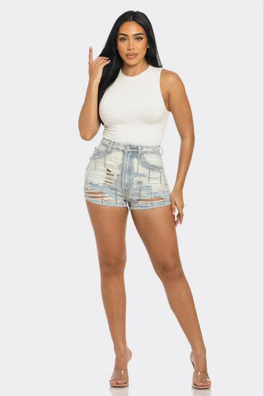 Rebel Spirit Denim Shorts – Edgy, Bold & Stylish, [Evelyns Fashion]