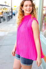 Fuchsia Smocked Neck Top – Bold & Elegant Fashion, [Evelyns Fashion]