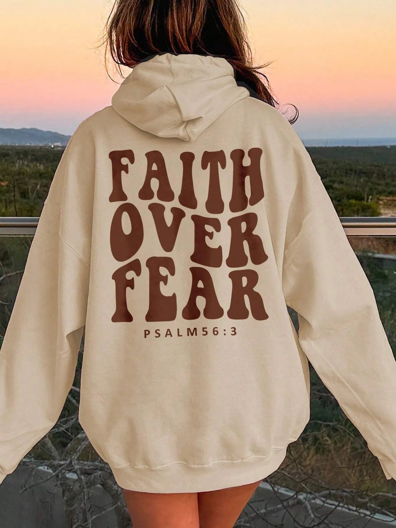 Faith Over Fear Dropped Shoulder Hoodie – Empowering & Comfortable, [Evelyns Fashion]