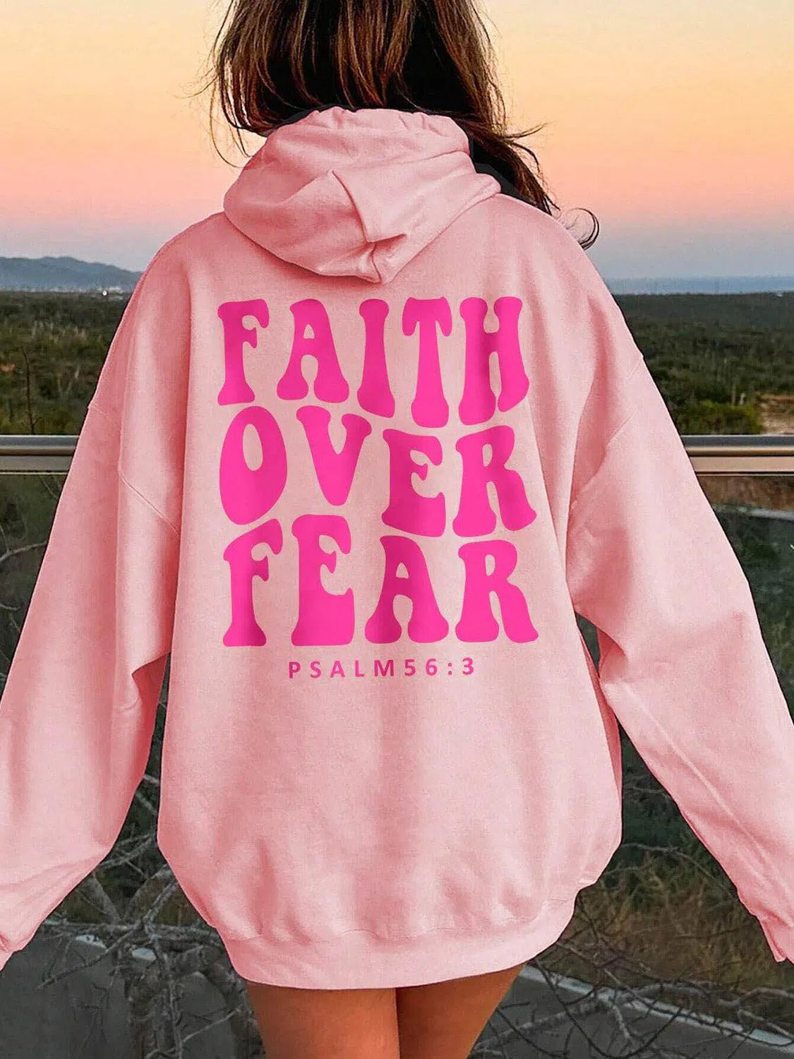 Faith Over Fear Dropped Shoulder Hoodie – Empowering & Comfortable, [Evelyns Fashion]