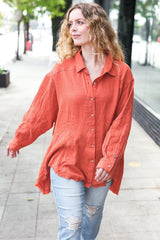 Everyday Rust Sharkbite Cotton Tunic – Stylish & Comfortable, [Evelyns Fashion]