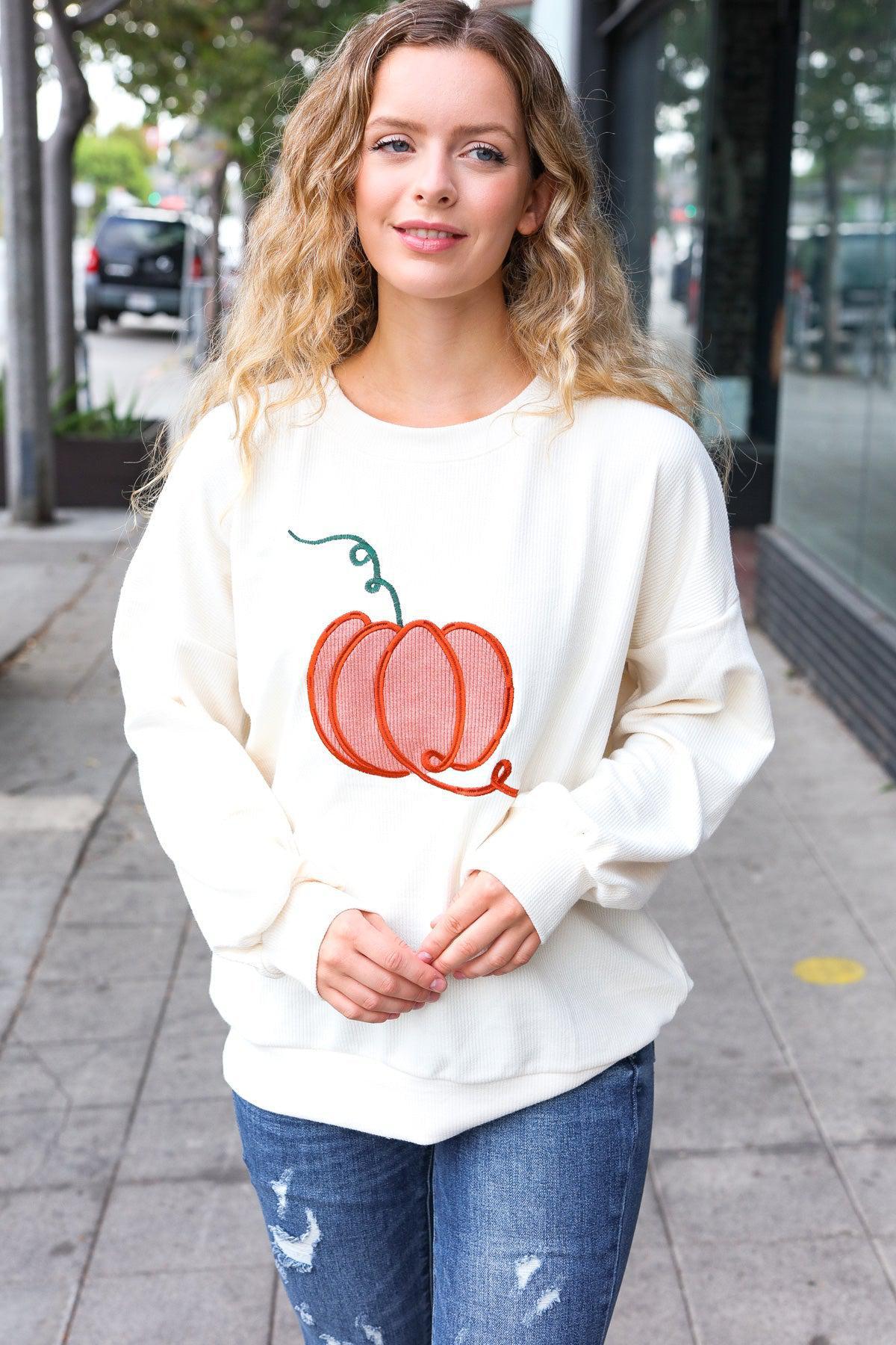 Halloween Pumpkin Knit Sweater , [Evelyns Fashion]