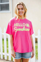 Hello Sunshine" Embroidered French Terry Pullover | Cozy & Cute, [Evelyns Fashion]