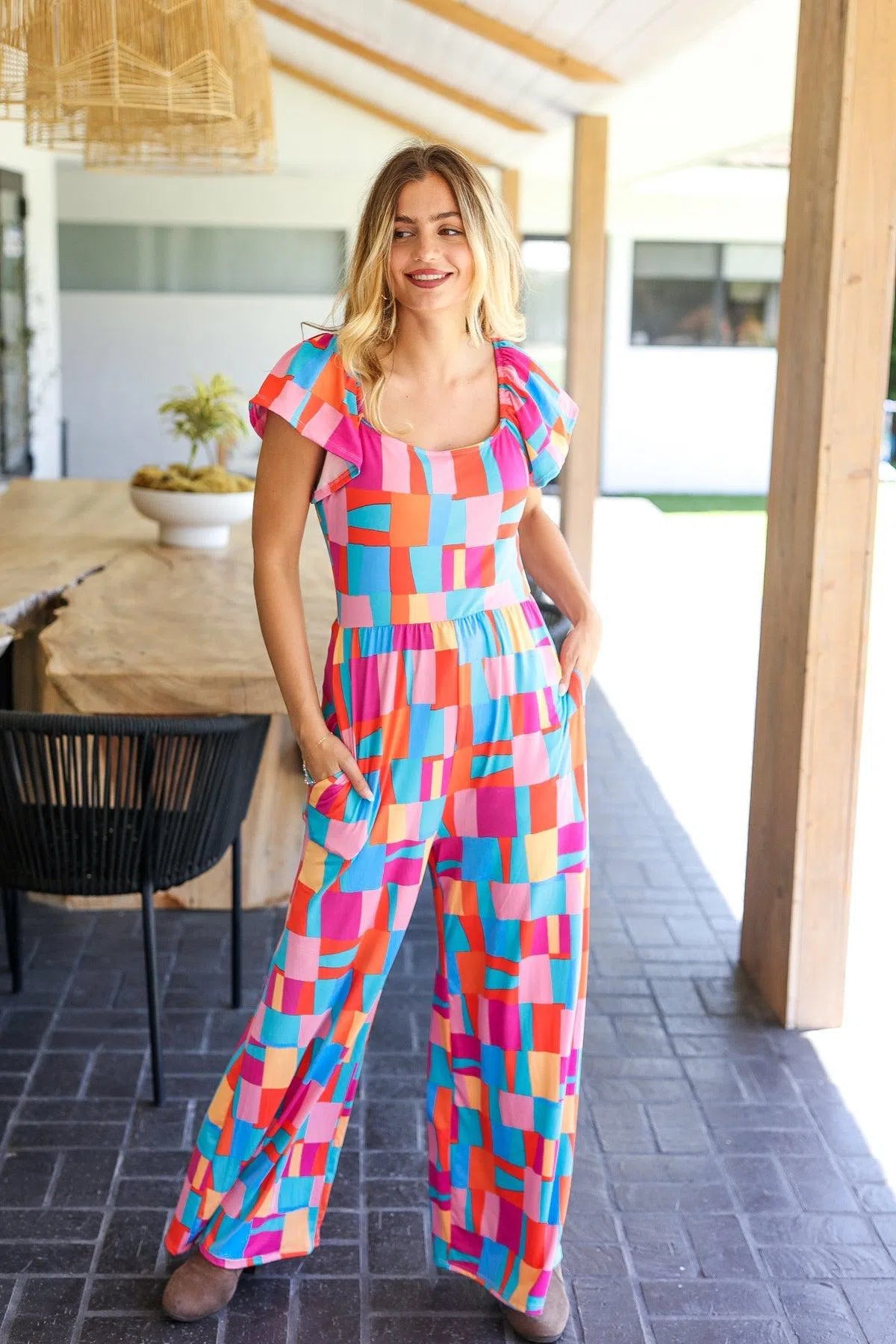 Wide Leg Jumpsuit with Bold Print – Stylish & Flattering, [Evelyns Fashion]