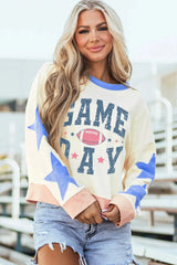 GAME DAY Star Patch Sweatshirt – Sporty & Stylish, [Evelyns Fashion]