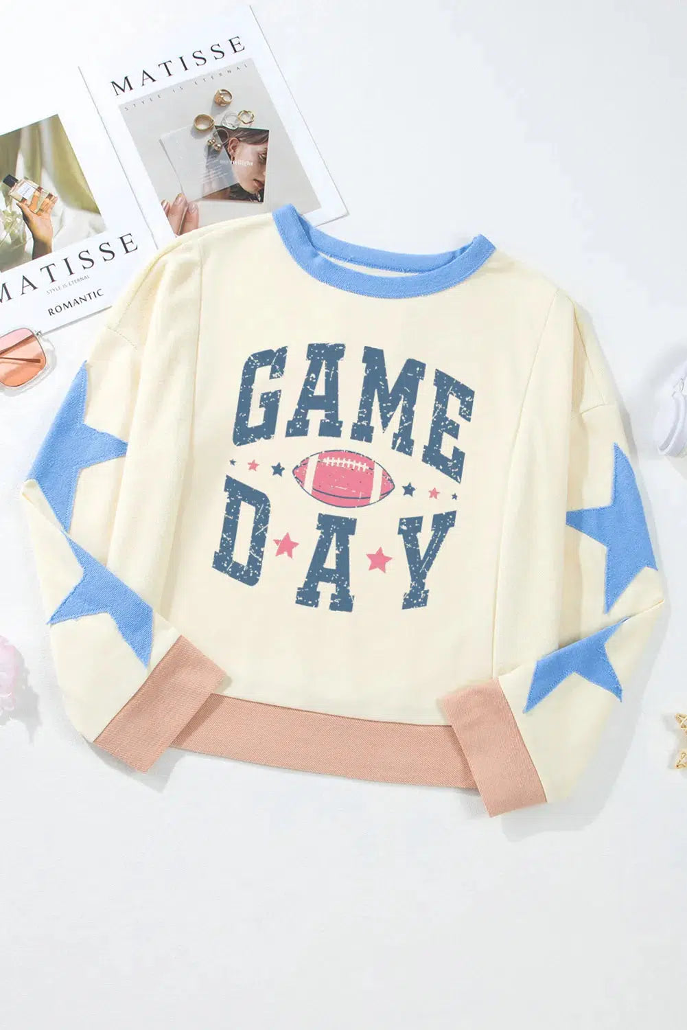 GAME DAY Star Patch Sweatshirt – Sporty & Stylish, [Evelyns Fashion]