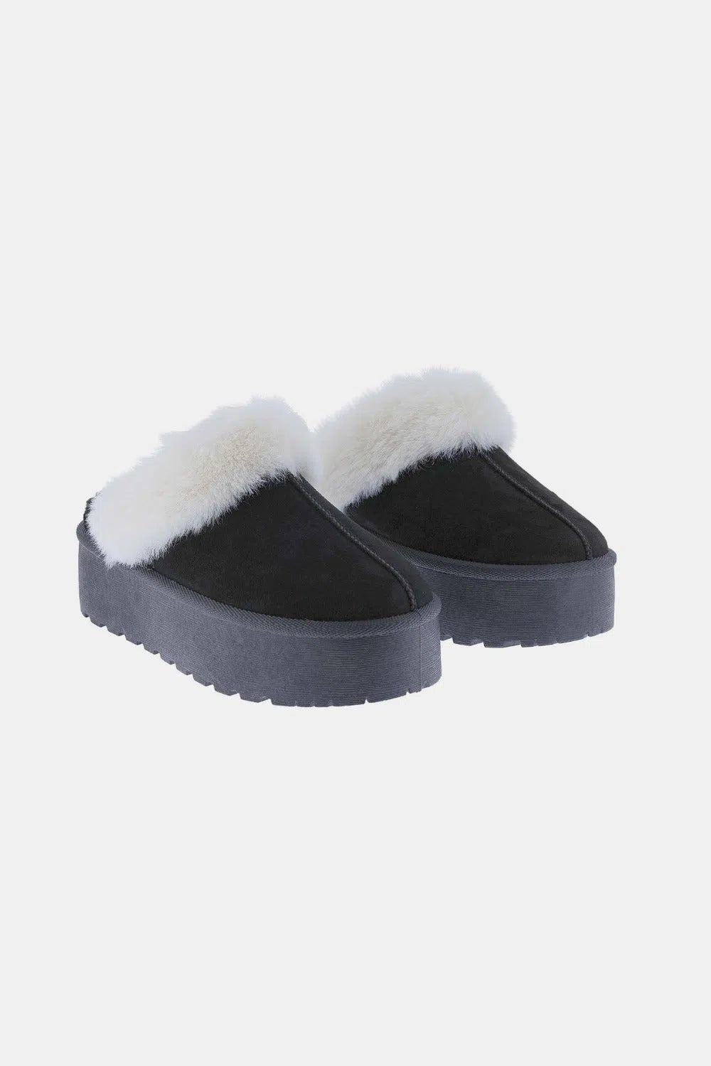 Weeboo Thick Bottom Fur Trim Snow Slippers – Cozy & Stylish, [Evelyns Fashion]