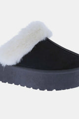 Weeboo Thick Bottom Fur Trim Snow Slippers – Cozy & Stylish, [Evelyns Fashion]