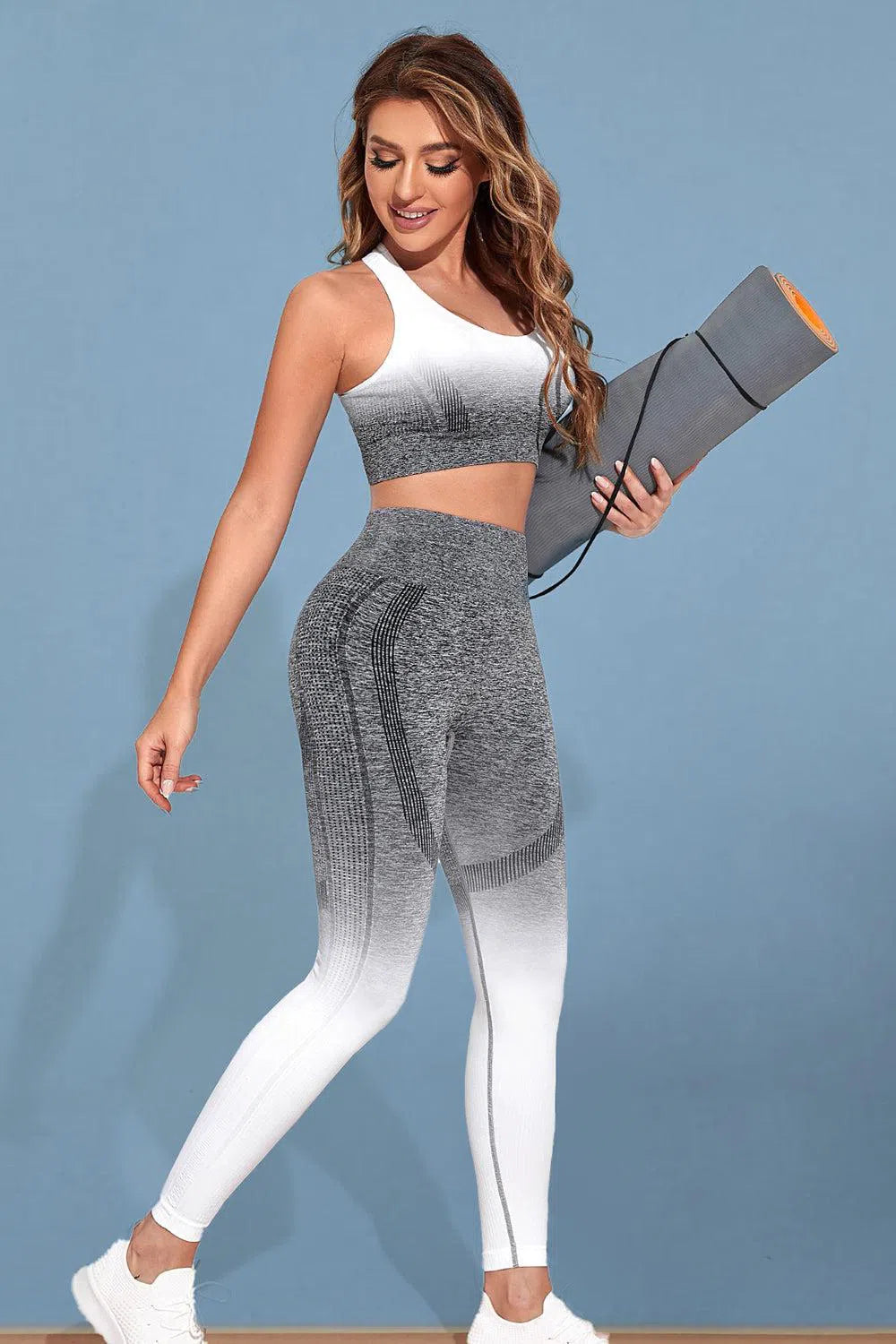 Gradient Sports Tank and Leggings – Stylish Activewear Set, [Evelyns Fashion]