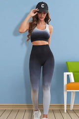 Gradient Sports Tank and Leggings – Stylish Activewear Set, [Evelyns Fashion]