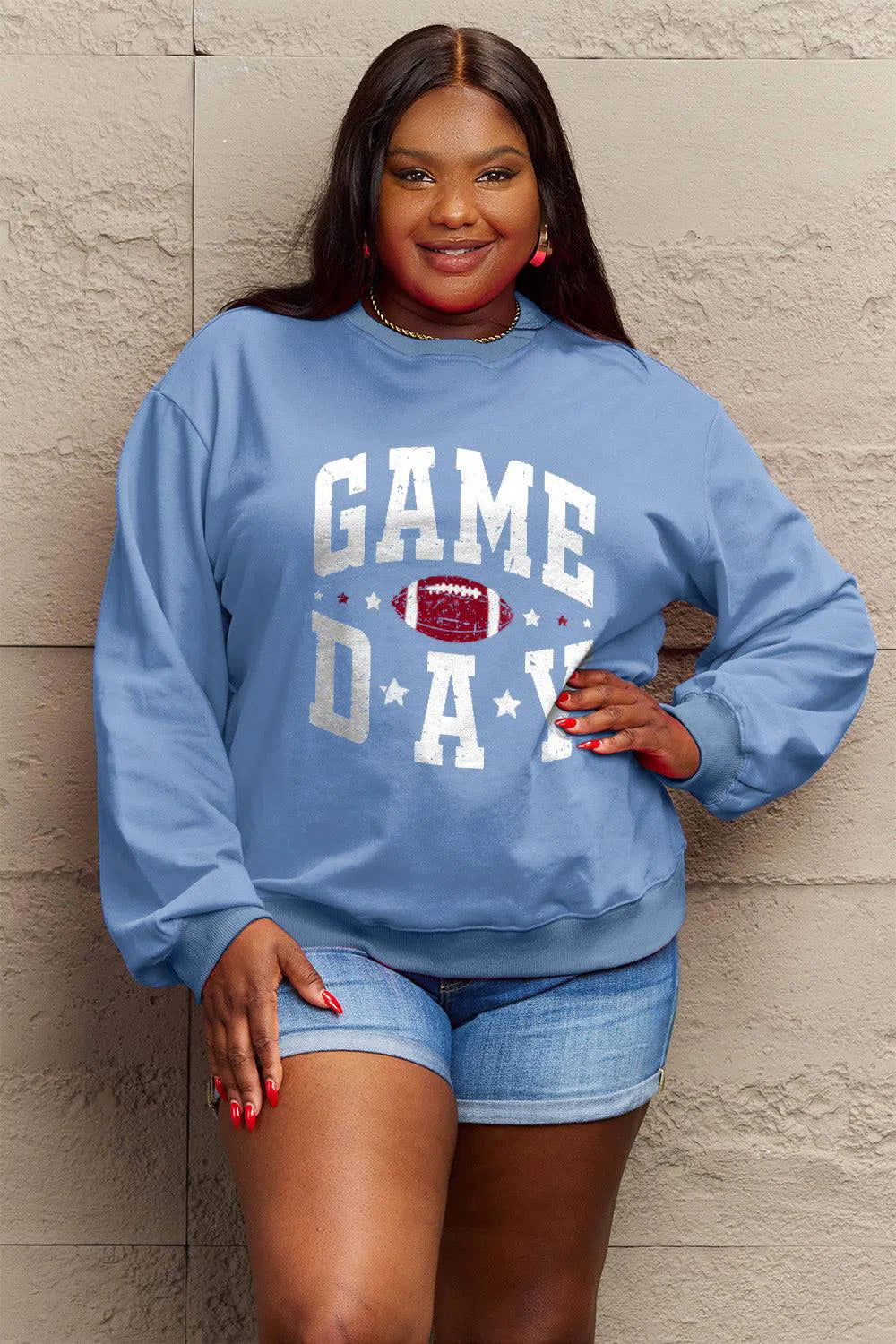 Simply Love "GAME DAY" Graphic Sweatshirt – Sporty & Stylish, [Evelyns Fashion]