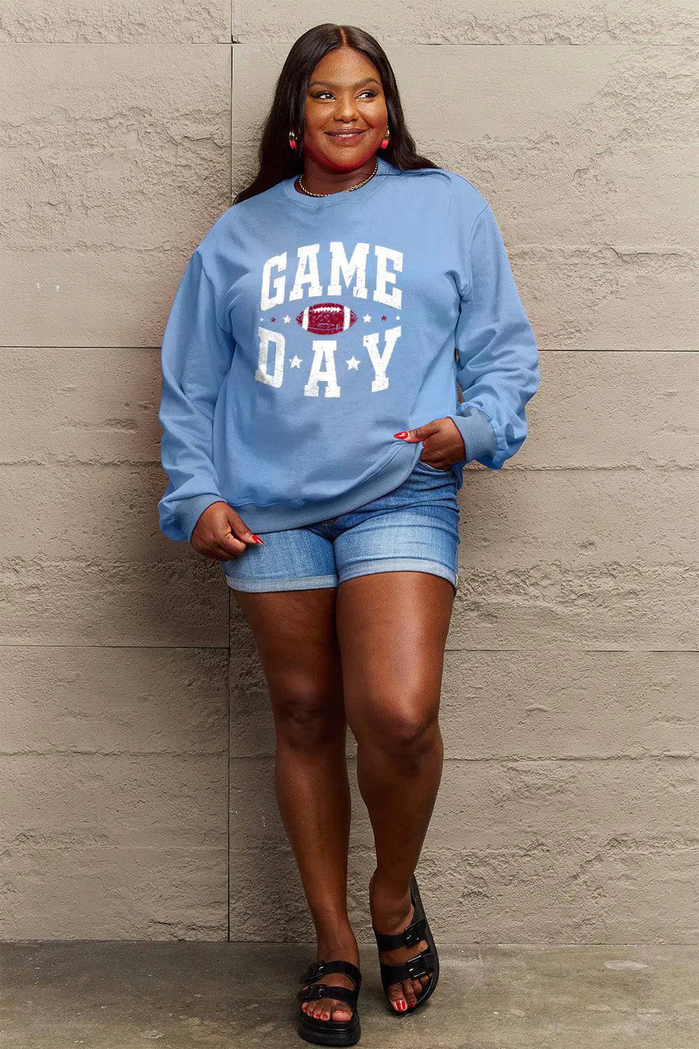 Simply Love "GAME DAY" Graphic Sweatshirt – Sporty & Stylish, [Evelyns Fashion]