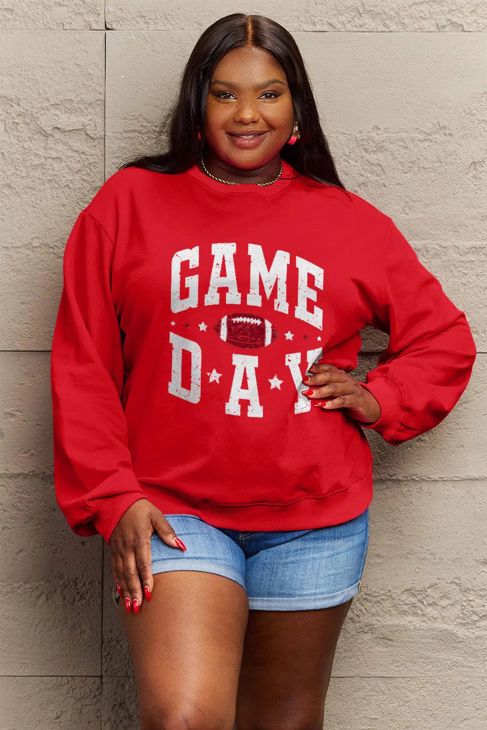 Simply Love "GAME DAY" Graphic Sweatshirt – Sporty & Stylish, [Evelyns Fashion]