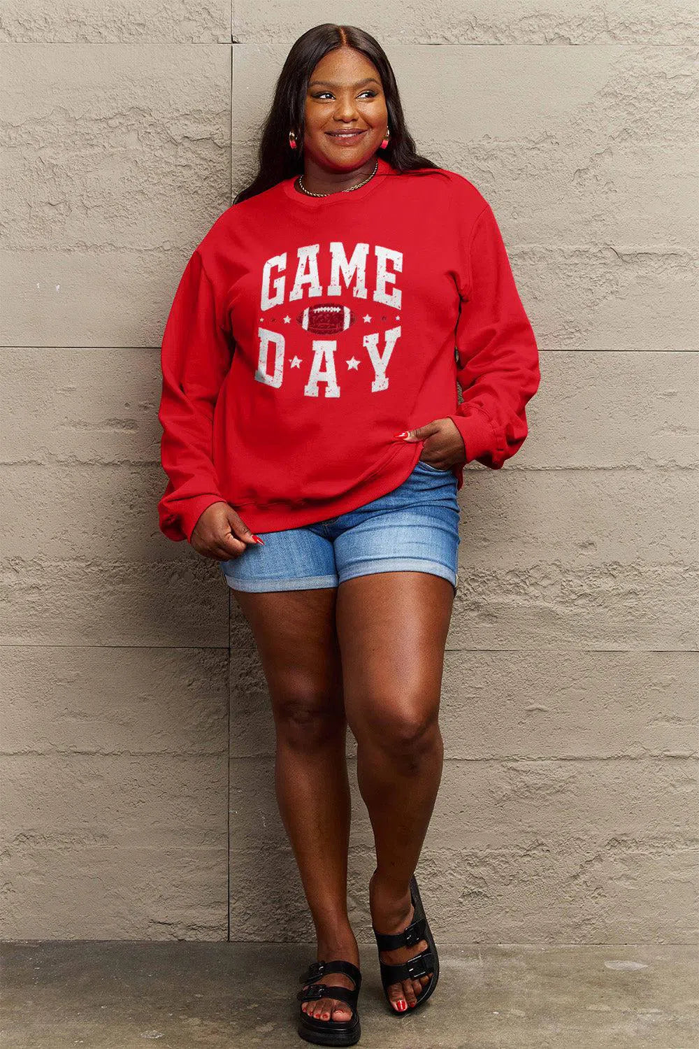 Simply Love "GAME DAY" Graphic Sweatshirt – Sporty & Stylish, [Evelyns Fashion]