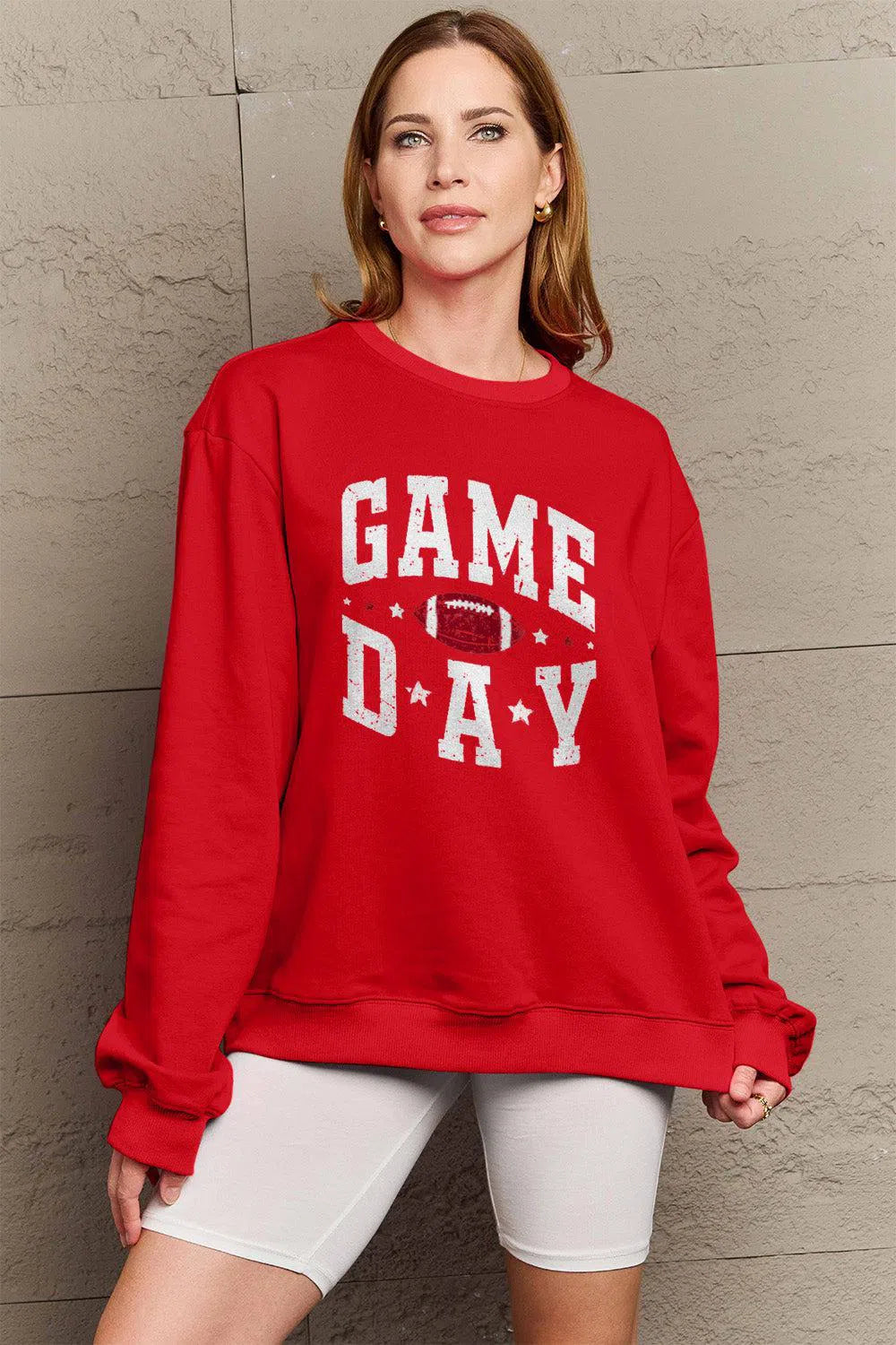 Simply Love "GAME DAY" Graphic Sweatshirt – Sporty & Stylish, [Evelyns Fashion]