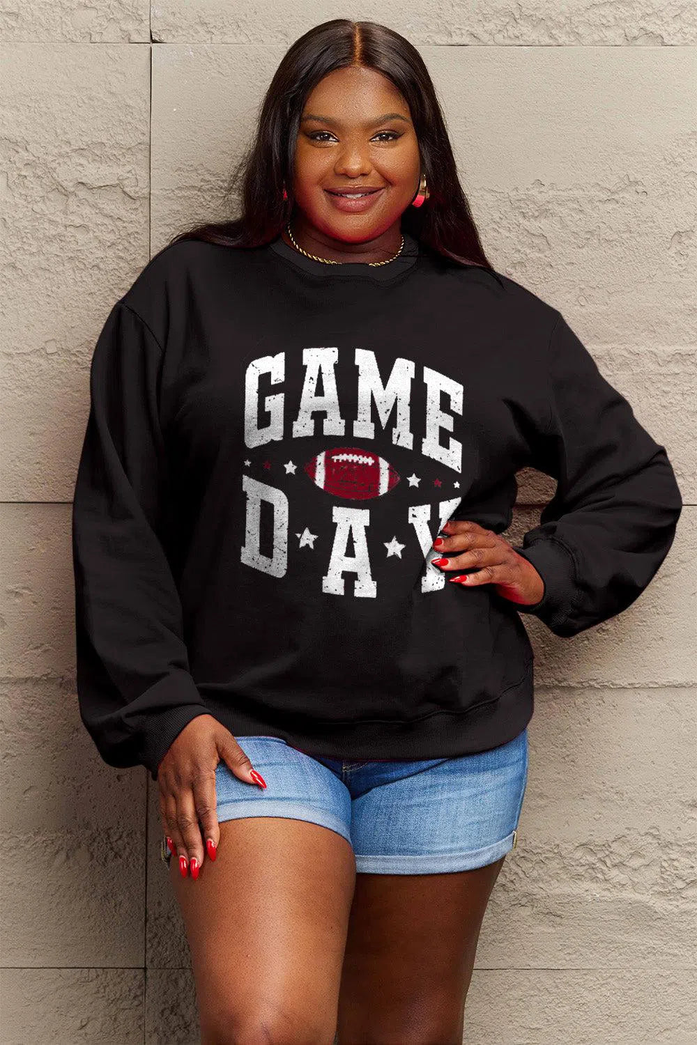 Simply Love "GAME DAY" Graphic Sweatshirt – Sporty & Stylish, [Evelyns Fashion]