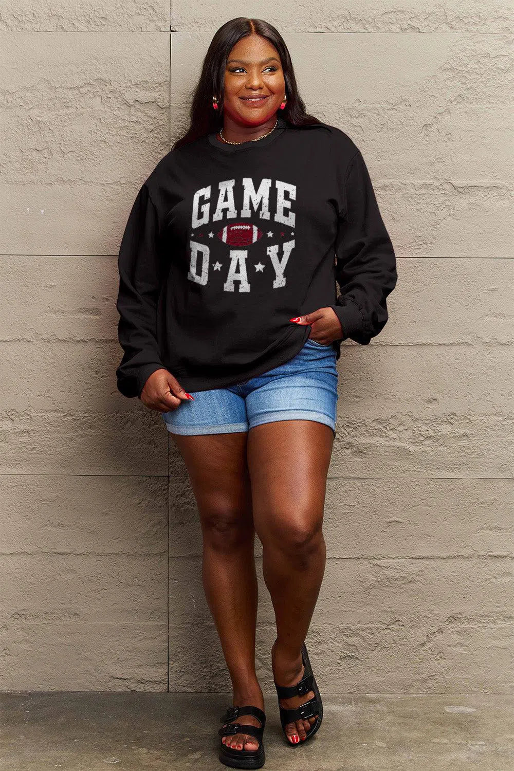 Simply Love "GAME DAY" Graphic Sweatshirt – Sporty & Stylish, [Evelyns Fashion]